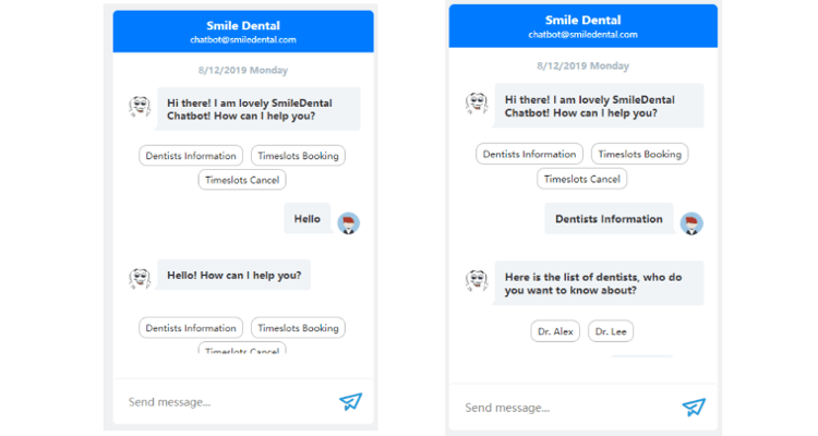 Dentist Reservation Chatbot with Micro Services